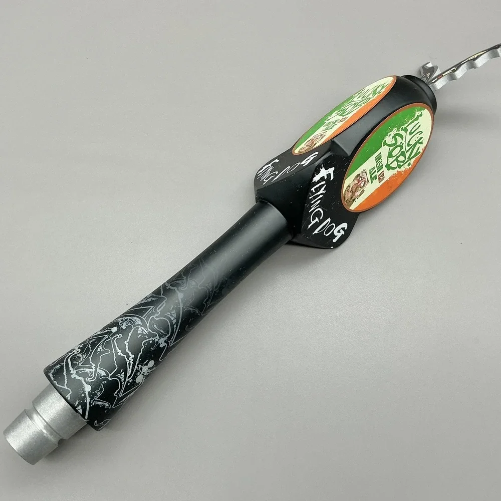 Flying Dog Lucky SOB Irish Red Ale Draft Beer Tap Handle Black Bat Wings